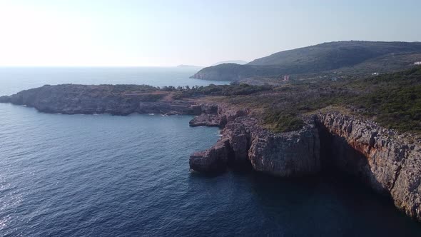 Aerial View of Rocky Promenade By the Sea