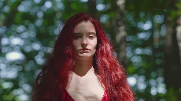 Portrait of a redhead woman