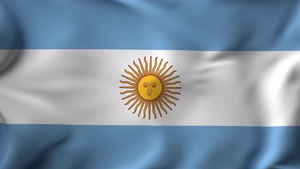 3D Animation Flag Waving in Slow Motion Fill Frame  Argentina