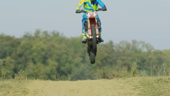 Motocross rider doing stunts