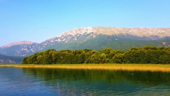 Sveti Naum peninsula on Lake Ohrid in Macedonia, Southern Europe.