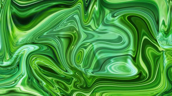 Green Color Abstract Marble Texture Liquid Animated Background