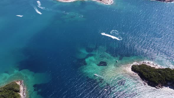 Beautiful Coastline of South Albania with Hills and Mountains Above Blue Azure Sea