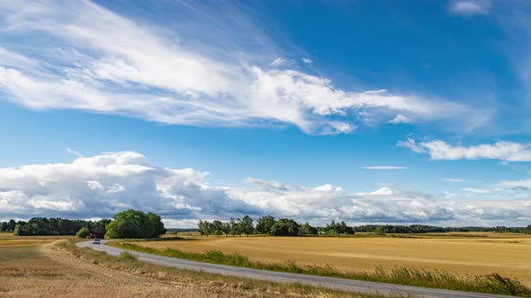 Time lapse landscape cloudy on blue sky in summer outdoor morning