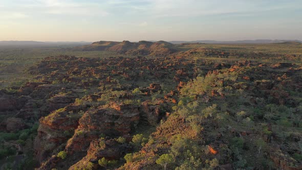 Mirima National Park, Kununrra, Western Australiaw 4K Aerial Drone