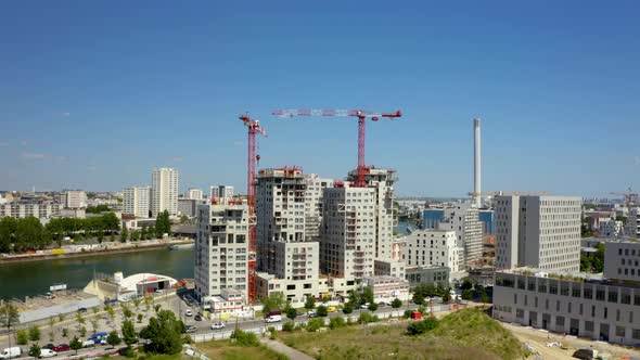 Aerial Flight Over a New Constructions Development Site