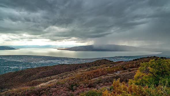 Storm rolling through Utah Valley over Utah Lake