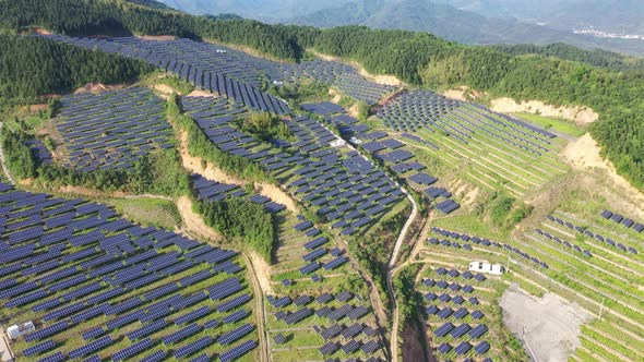 Solar power station in montain