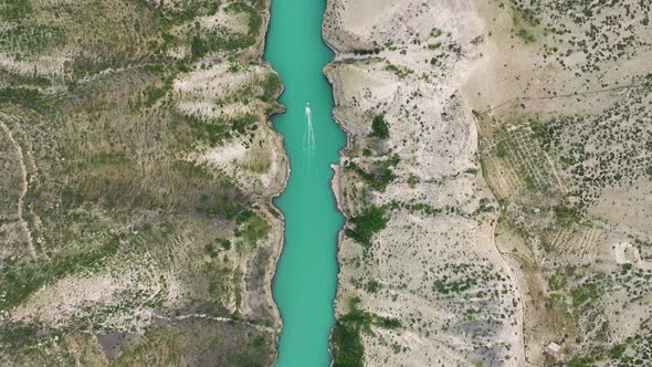 The deepest canyon in the Europe in the valley of the Turquoise river Sulak