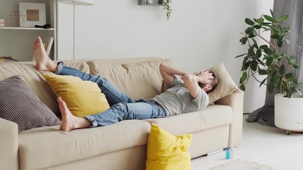 Man Staying At Home Alone