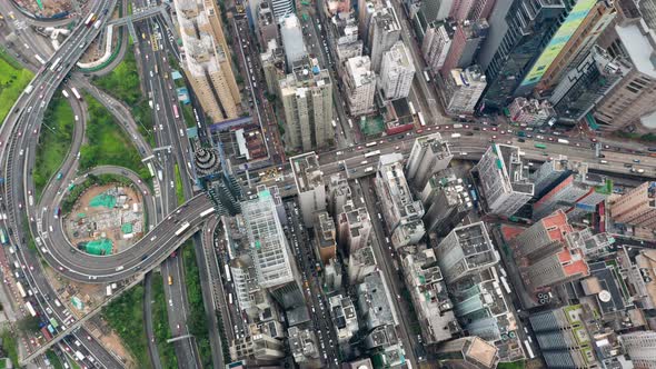 top view of Hong Kong city