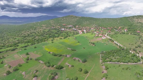 Muslim Village Near the Forest in the Balkans