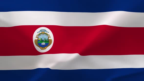Costa Rica Waving Flag 4K Moving Wallpaper Background