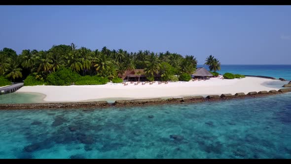 Aerial view nature of marine sea view beach wildlife by turquoise ocean and white sand background of