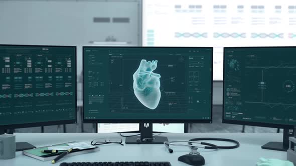 Futuristic medical equipment is constructing a 3D imitation of the vital organs alt