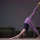 Lonely Woman in Sportswear Doing Side Plank in a Spacious Yoga Studio - VideoHive Item for Sale