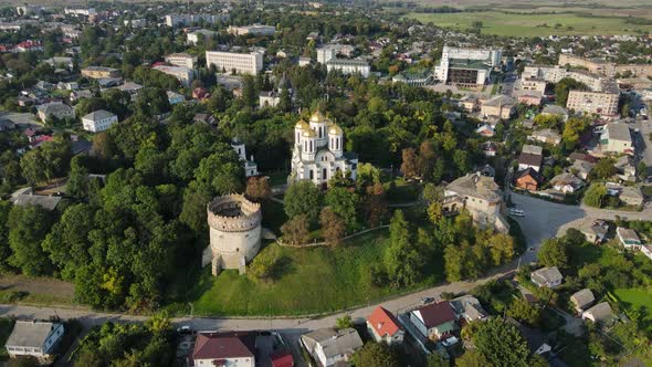 Aerial Shot the City Ostroh