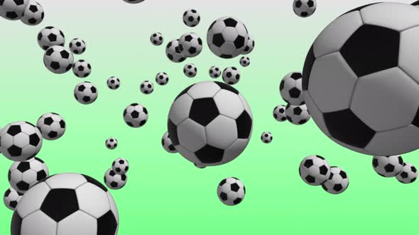 4K Soccer Balls Background Seamless Loop V3