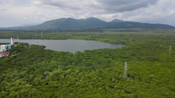 Aerial view of West Bali National Park in Indonesia