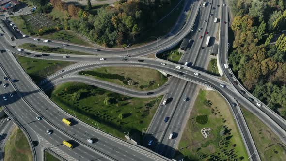 Aerial View of Major Road Junction