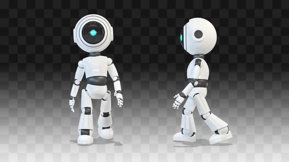 Robot Walking Front And Side View