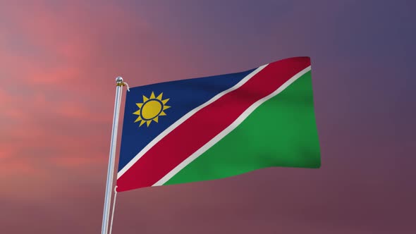 Flag Of Namibia Waving