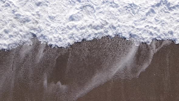 Aerial View Sea Near Coast  Closeup Coastal Seascape