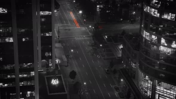 Black And White Vancouvere Traffic Time Lapse