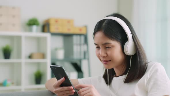 Woman using smartphone, During leisure time