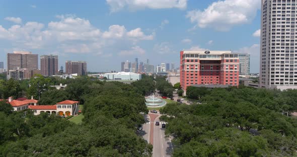 Aerial view of Hermann Park Museum district in Houston, Texas