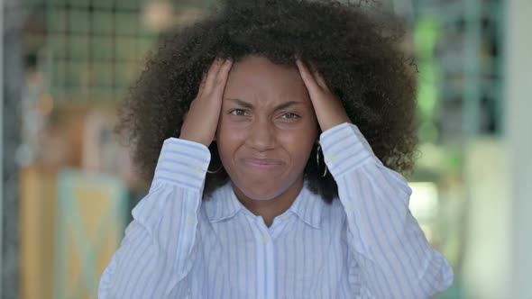 Portrait of Upset African Businesswoman Feeling Shocked