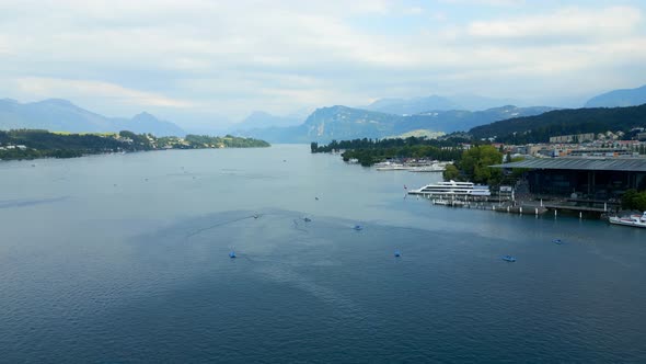 View Over Lake Lucerne in Switzerland From Above