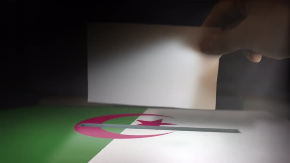Digital Composite Hand Voting To National Flag OF Algeria 