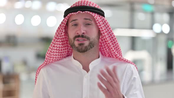 Online Video Chat By Talking Arab Businessman