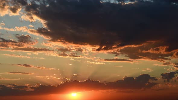 Dark dramatic sky while sundown in dusk