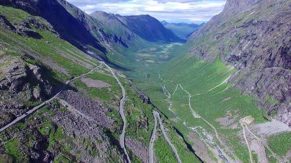 Trollstigen pass in Norway from above