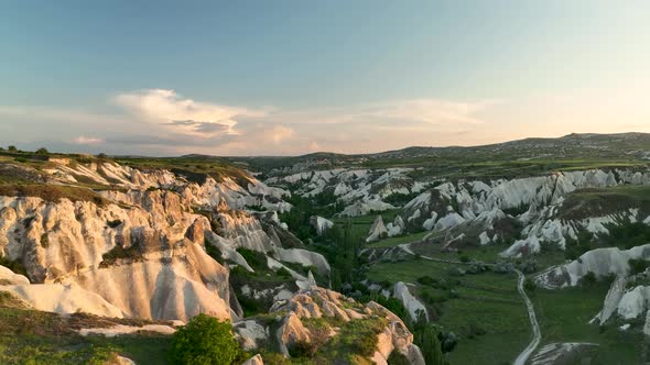 Awesome aerial view of Ortahisar 4 K Turkey Cappadocia