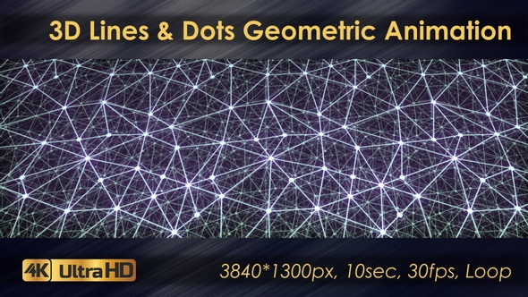 3D Symmetrical Lines And Dots Geometric Animation