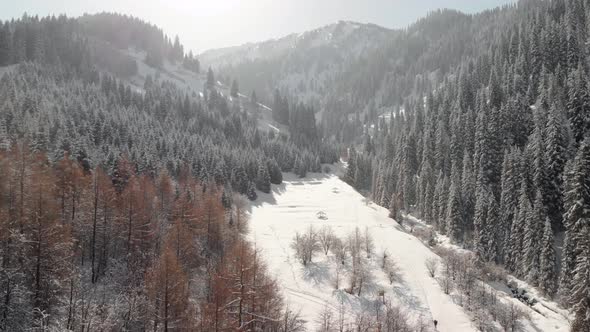 Aerial Landscape of Beautiful Winter Mountains