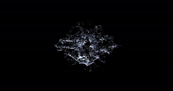 Water splash explode from center around itself alt
