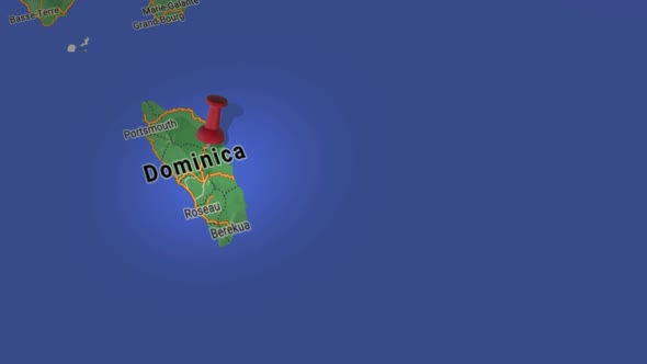 Dominica On Map 4K