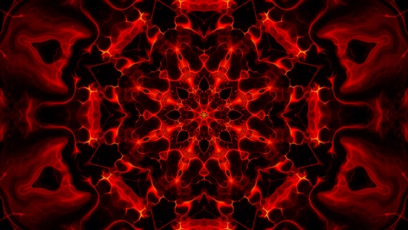Red Fire Kaleidoscope Loop 4K 01