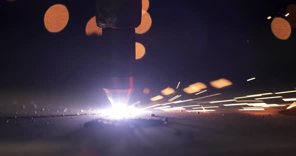 Industrial Cnc Plasma Cutting of Metal Plate