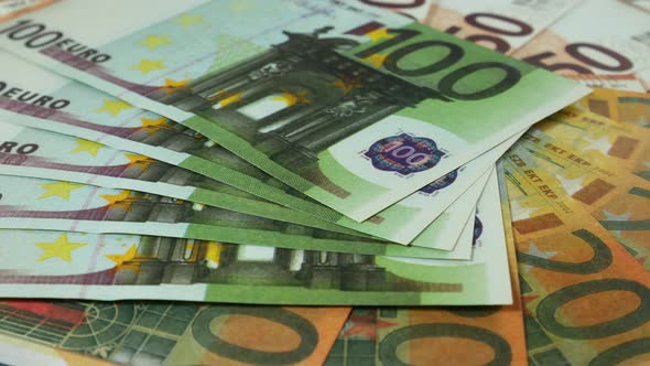 Different Euro Bills On The Table