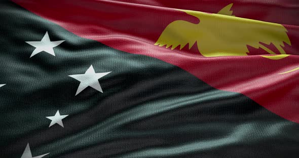 Papua New Guinea waving flag loop 4K