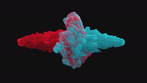 Mixing of Colorful Multicolored Smoke