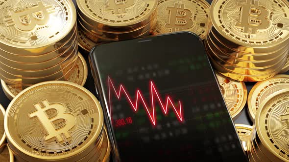 Phone Stock markets down trend on Bitcoin Crypto currency