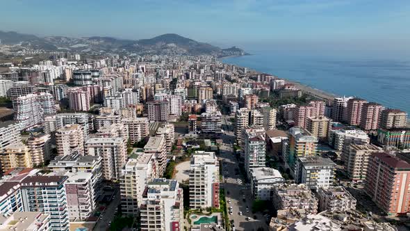 Mahmutlar Aerial view 4 K Turkey Alanya