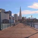walking along San Francisco Pier 7 boardwalk with Iconic skyline - VideoHive Item for Sale