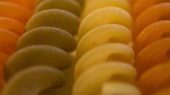 Macro Tricolor Fusilli Pasta Background